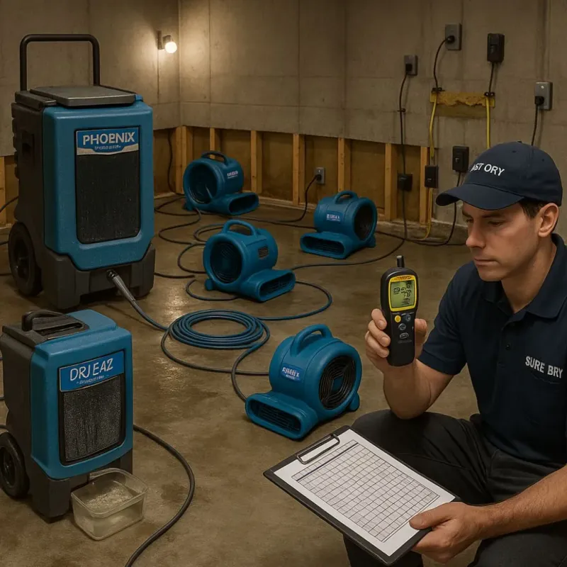 Structural Drying and Dehumidification process in Pocono Ranch Lands, PA